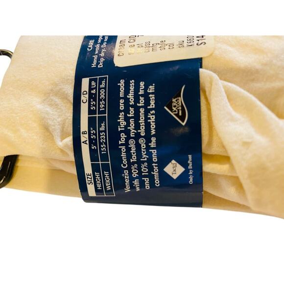 Venezia Jeans Control Top Tights Cream New Plus Size C/D - Picture 4 of 5